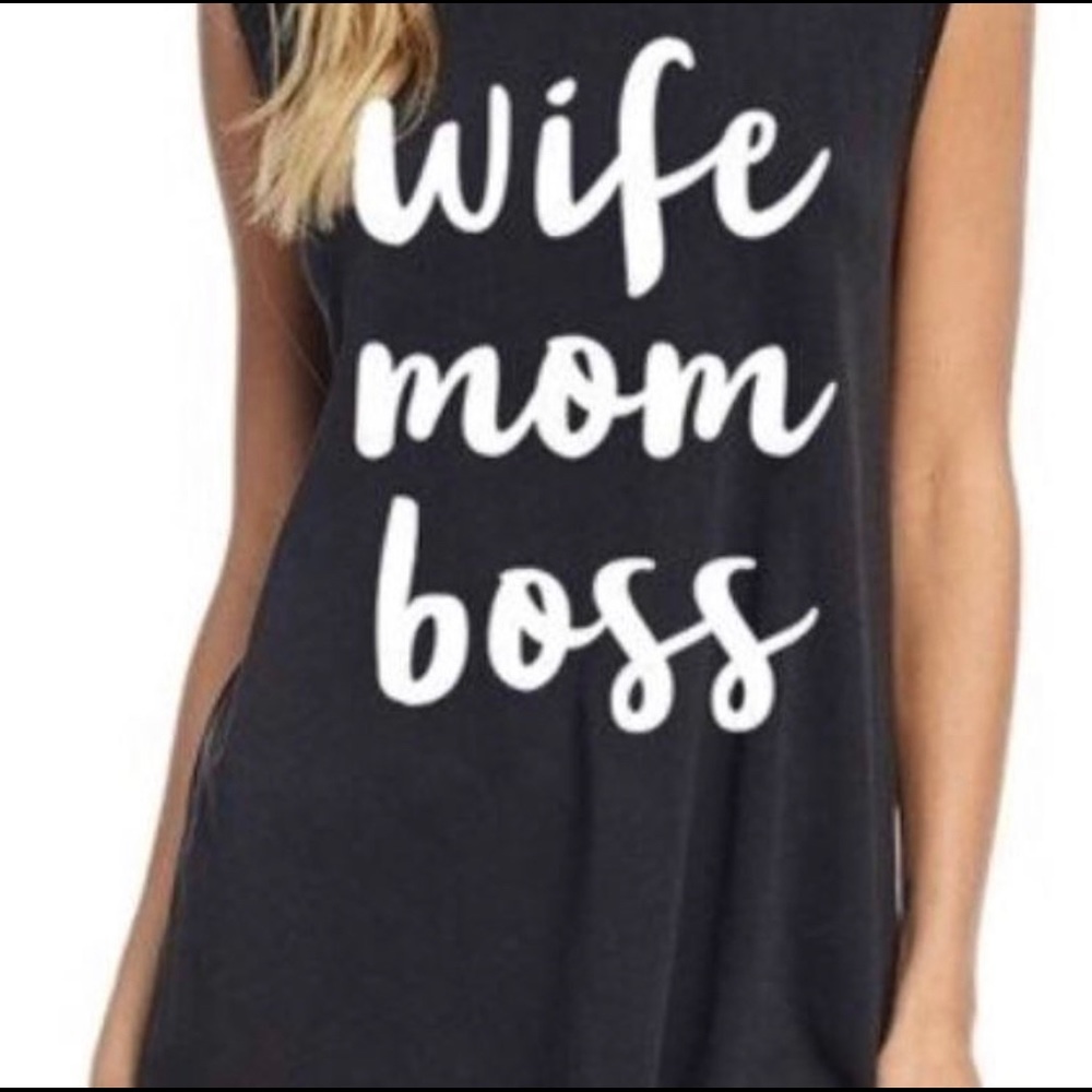 Sleeveless Tee Wife Mom Boss